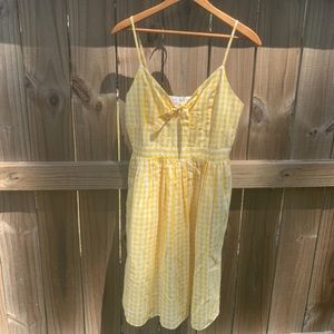 REVOLVE Endless Rose Gingham Yellow Slip Dress S